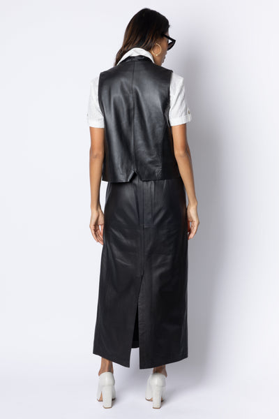 Alix MAXI STRAIGHT SKIRT - BLACK