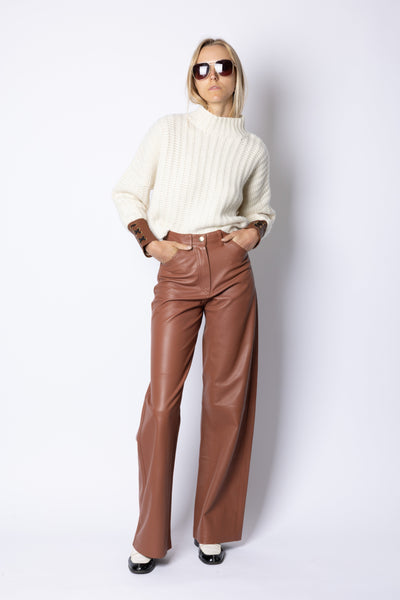 MARCELLA - LEATHER TROUSER - BRICK