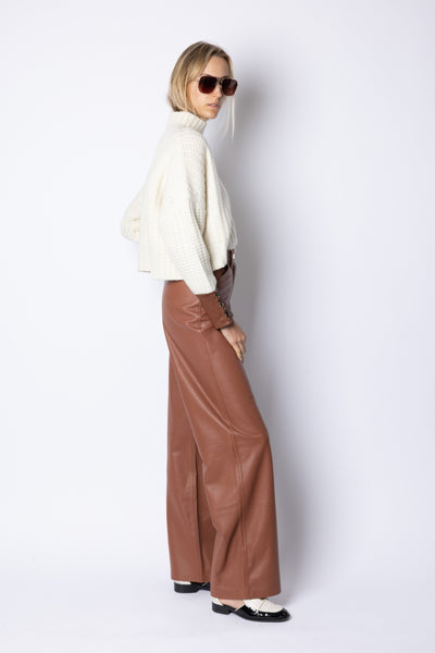 MARCELLA - LEATHER TROUSER - BRICK