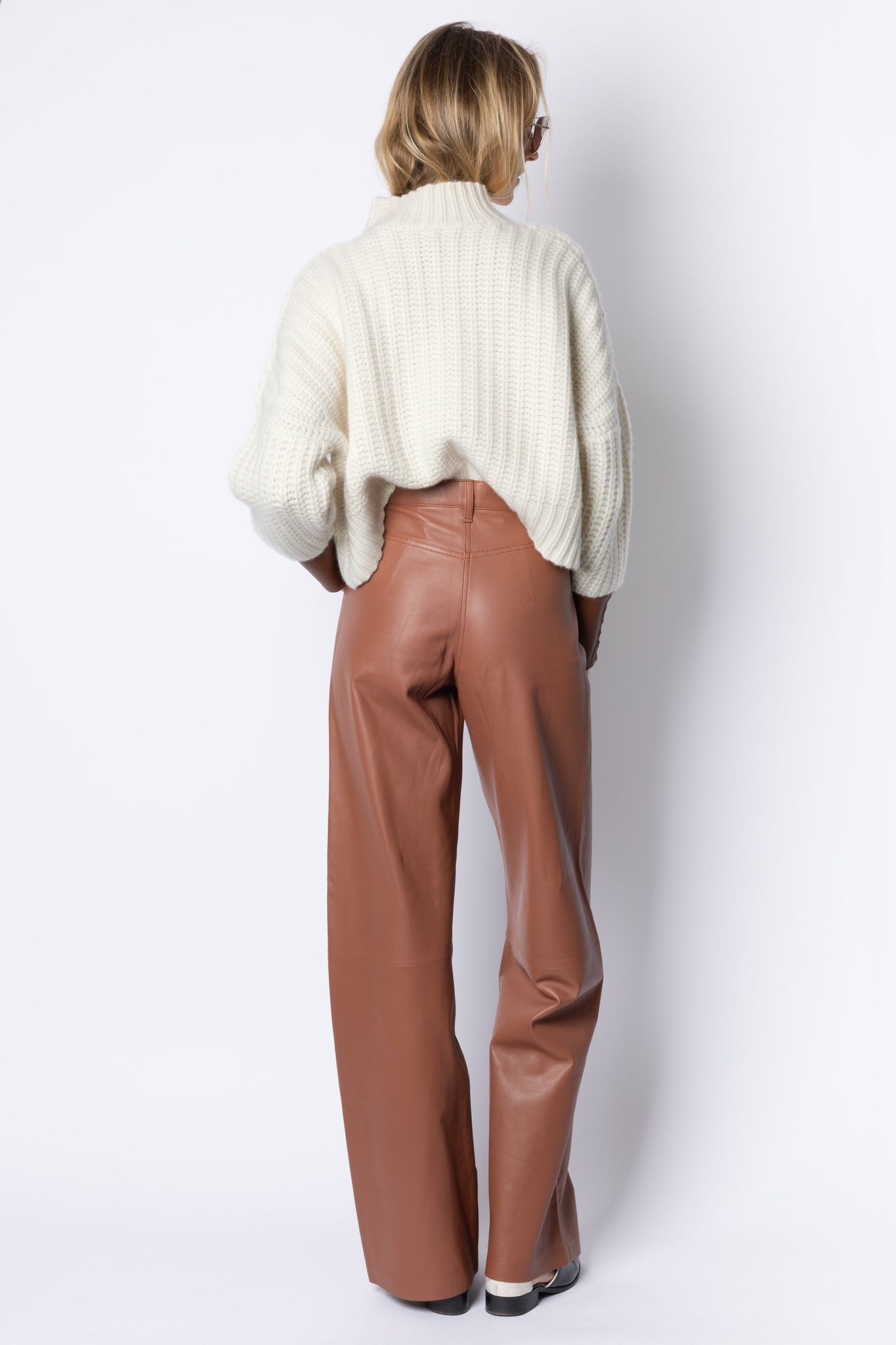 MARCELLA - LEATHER TROUSER - BRICK