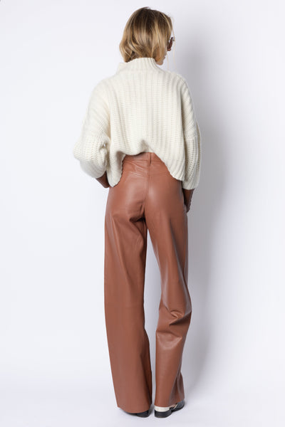 MARCELLA - LEATHER TROUSER - BRICK