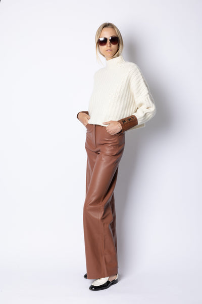 MARCELLA - LEATHER TROUSER - BRICK