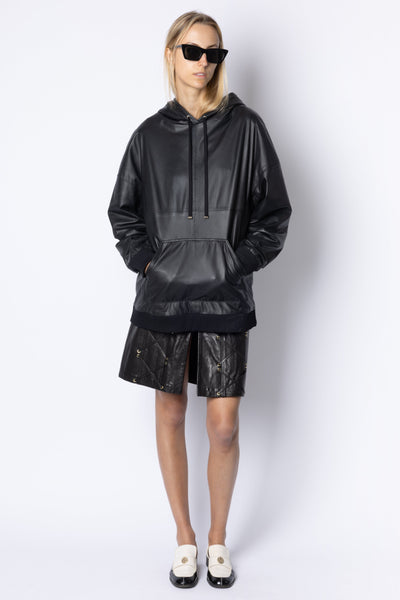 Alexandra LEATHER CORSET SKIRT - BLACK