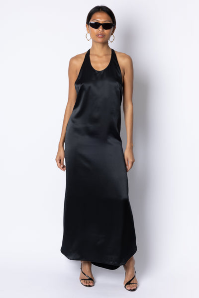 REBECCA SILK DRESS - BLACK