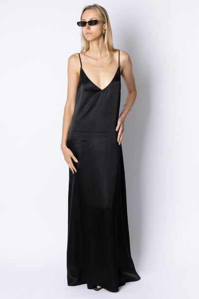 KATE SILK DRESS - BLACK