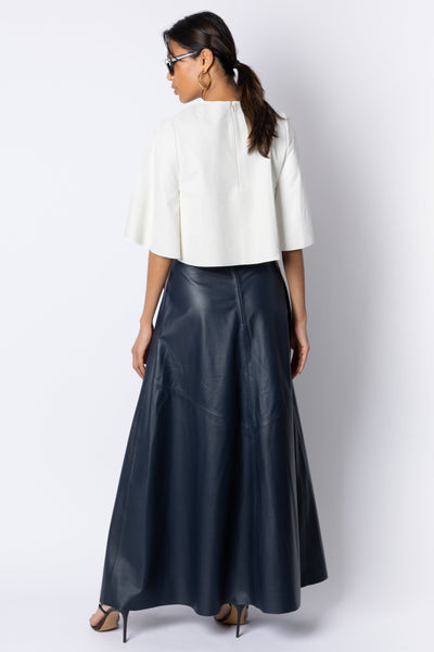 Jodie MIDI SPLIT SKIRT - NAVY