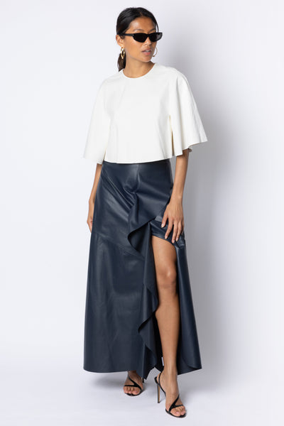 Jodie MIDI SPLIT SKIRT - NAVY