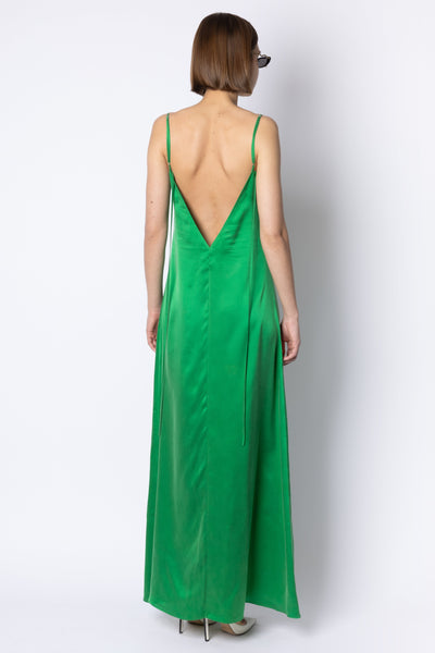 KATE SILK DRESS - BRIGHT GREEN