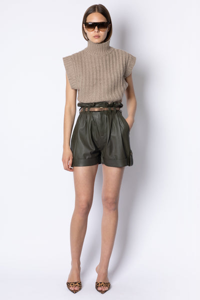 Roe CASHMERE FUNNEL NECK VEST - BEIGE