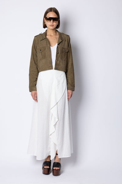 Jodie MIDI SPLIT SKIRT - BRODERIE ANGLAISE