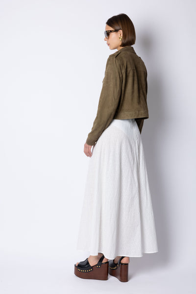 Jodie MIDI SPLIT SKIRT - BRODERIE ANGLAISE