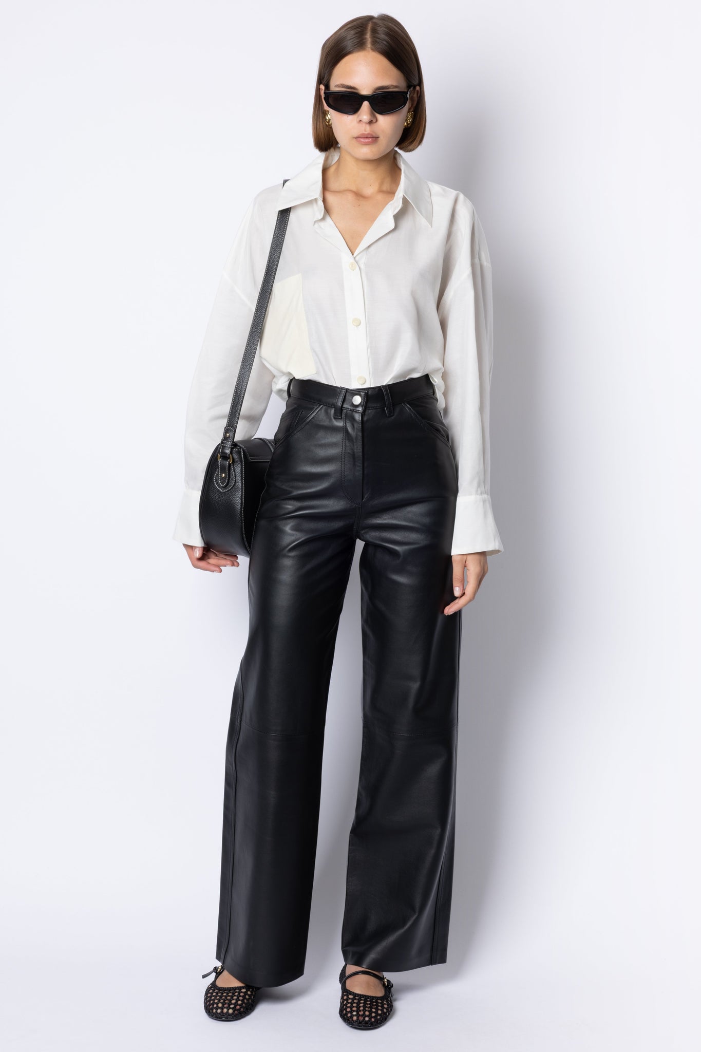 MARCELLA - LEATHER TROUSER - BLACK
