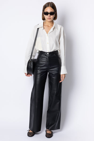 MARCELLA - LEATHER TROUSER - BLACK