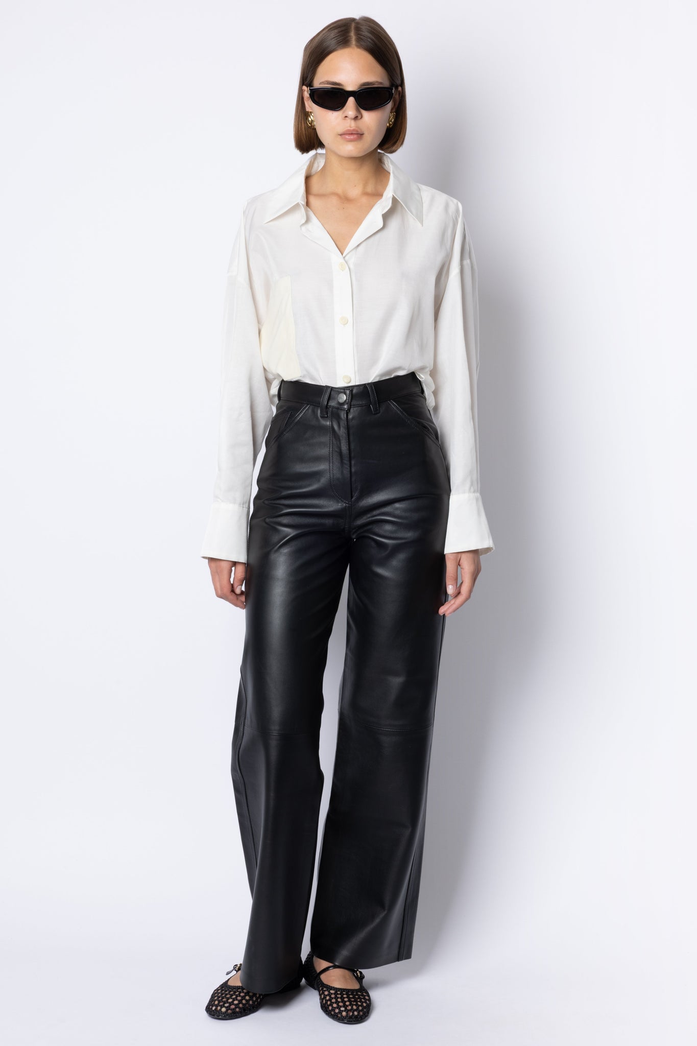 MARCELLA - LEATHER TROUSER - BLACK