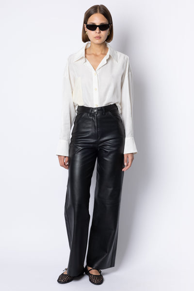 MARCELLA - LEATHER TROUSER - BLACK