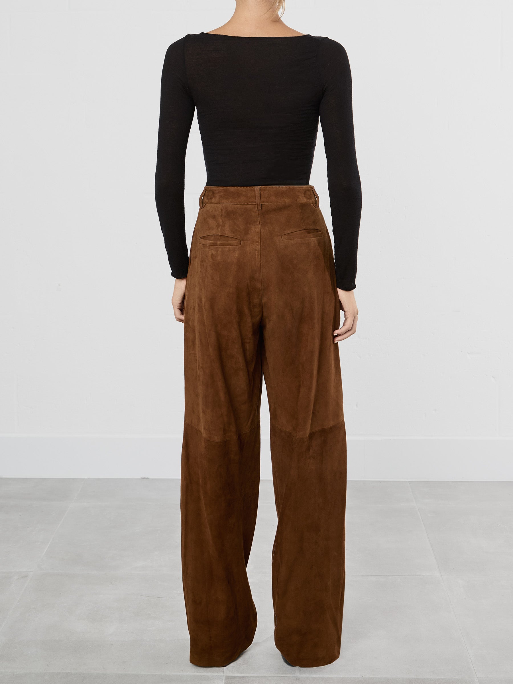 Cognac Suede Trousers