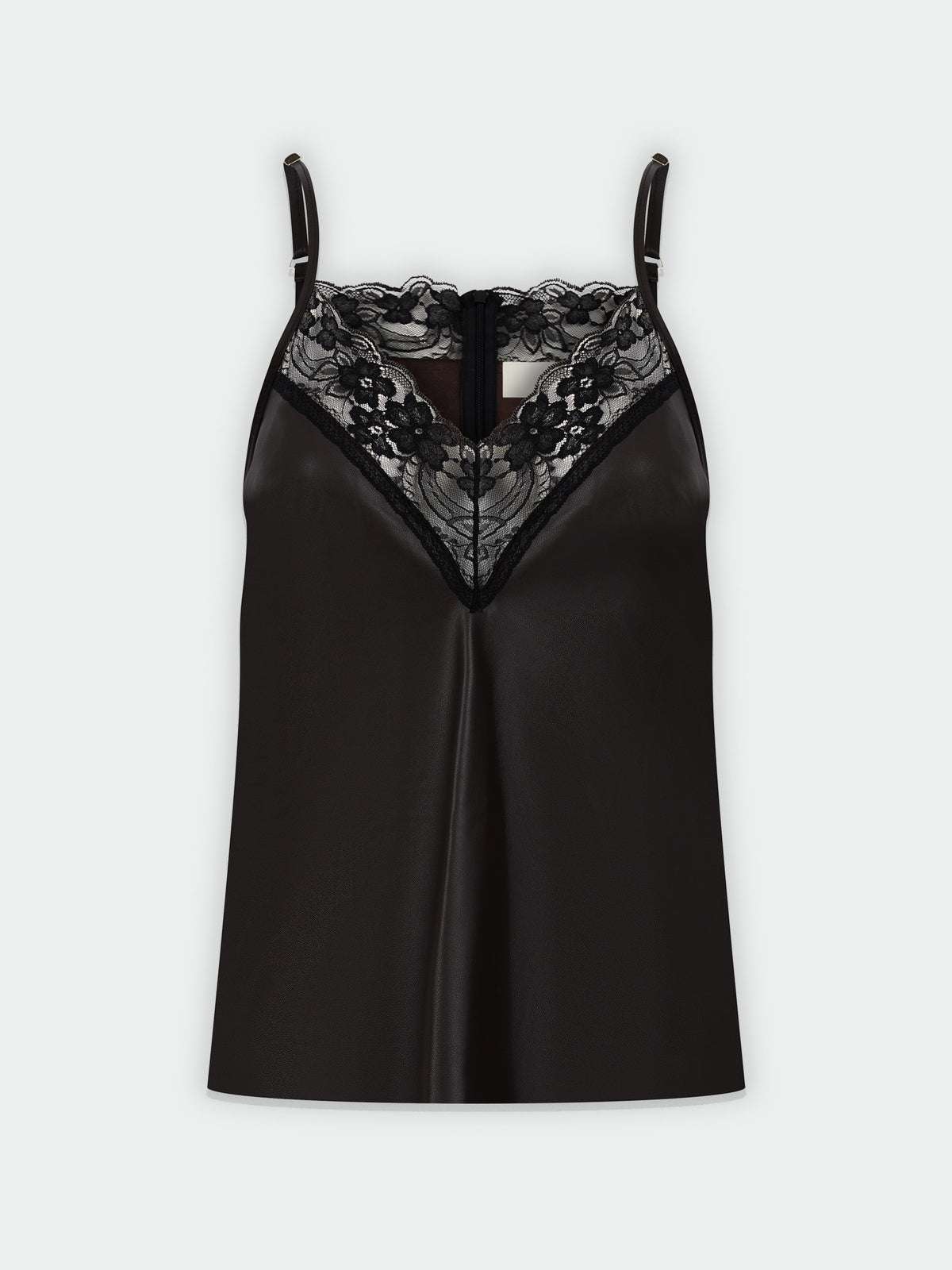 Brown Leather and Lace Camisole