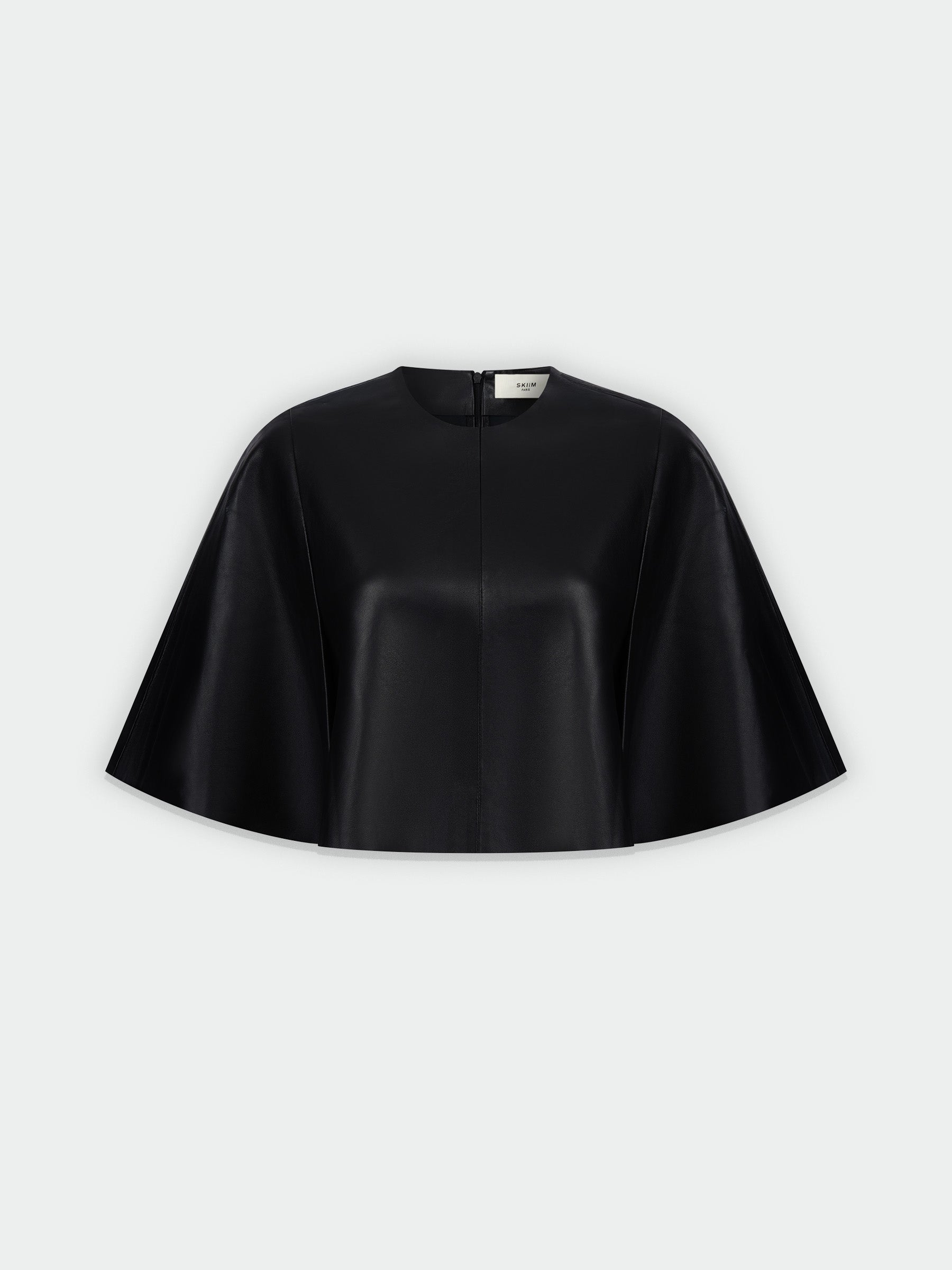 Black Leather Cape Top