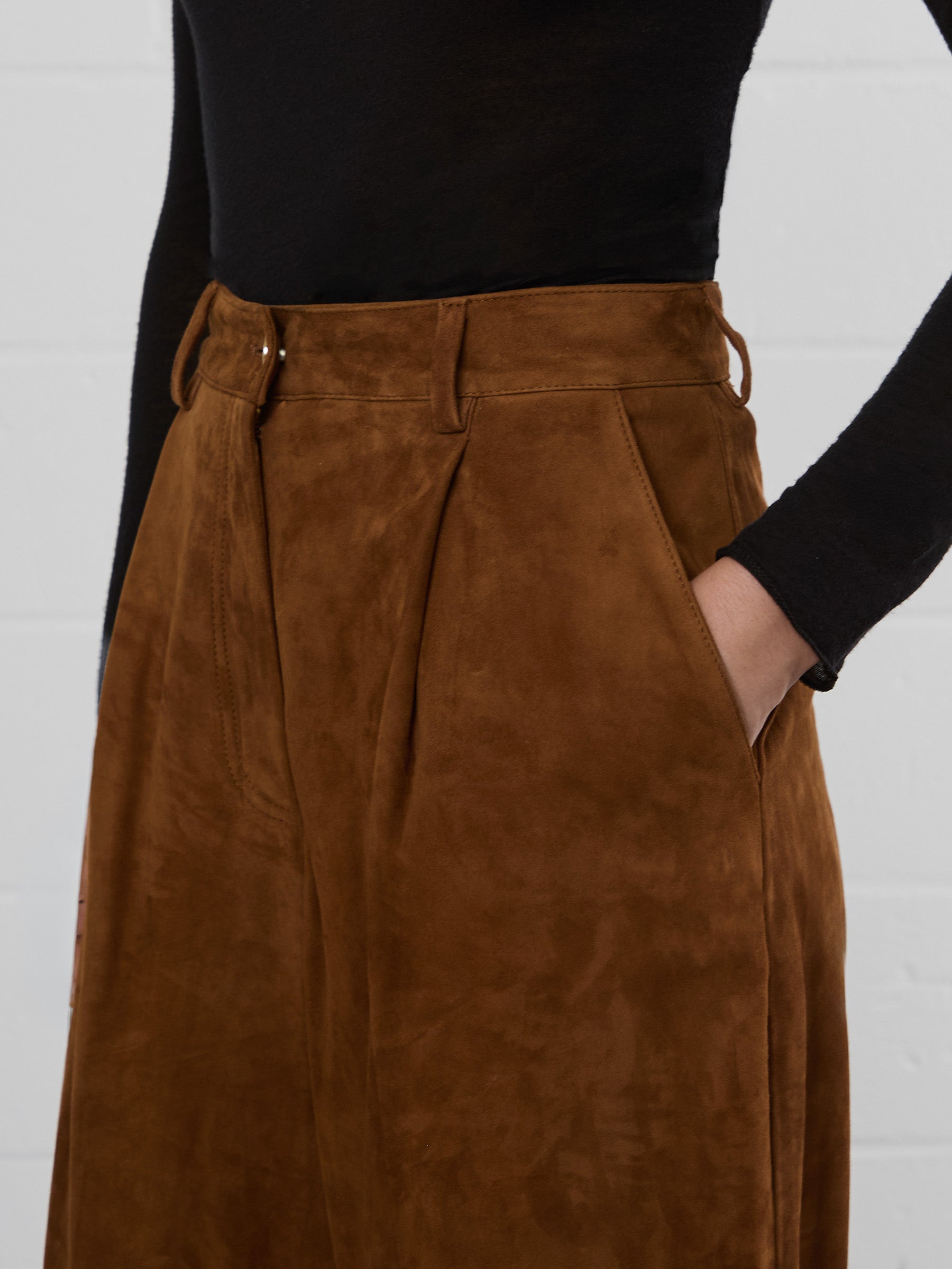 Cognac Suede Trousers