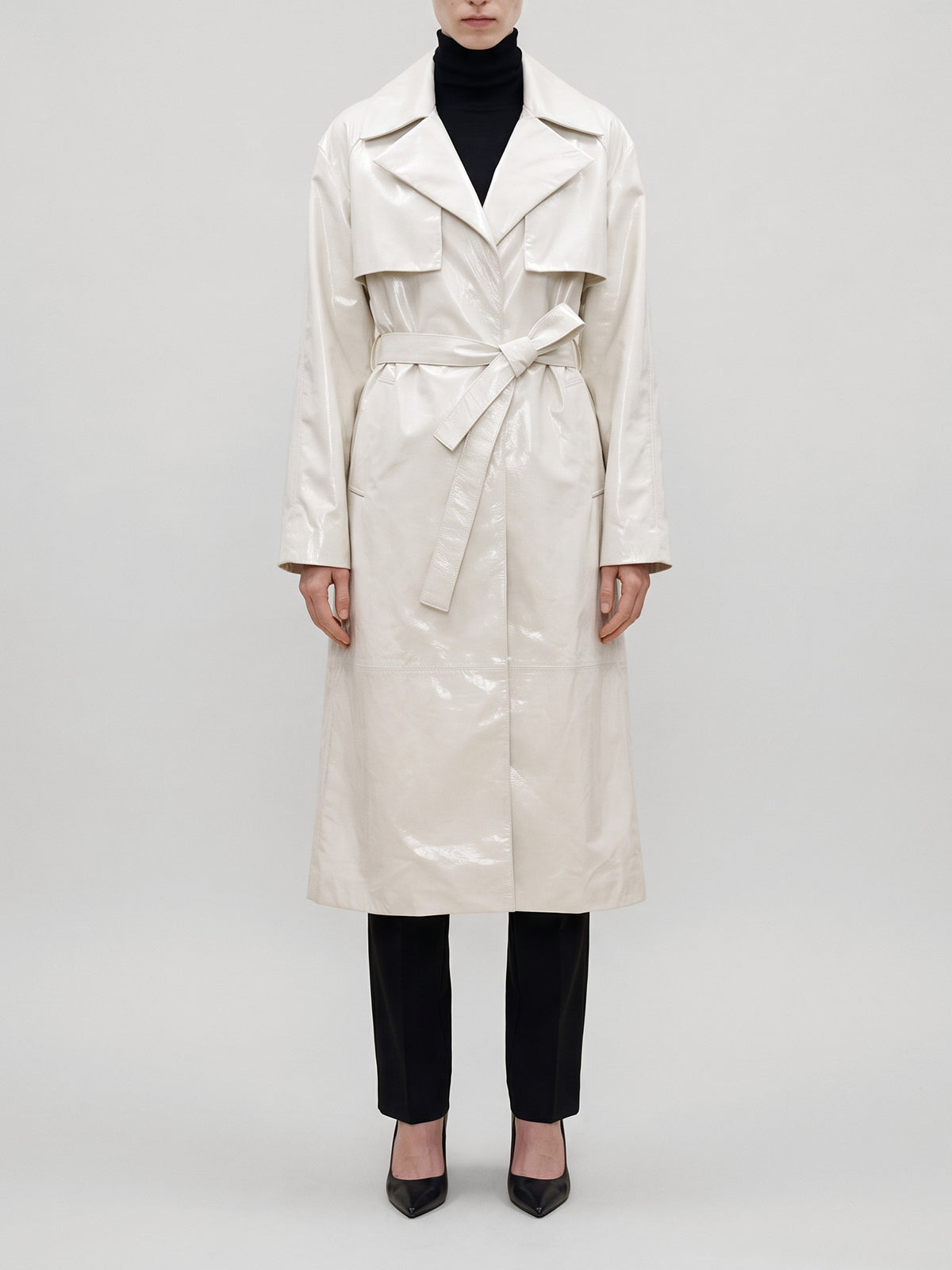 Karla Leather Trench Coat