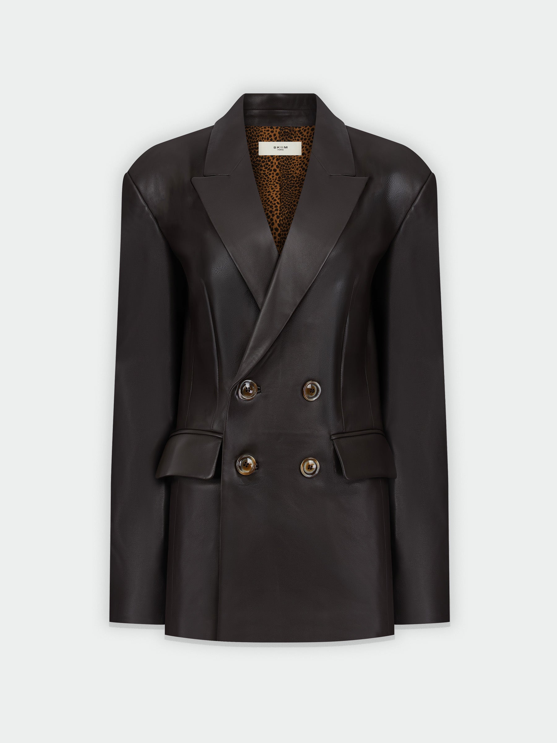 Dark Brown Leather Blazer