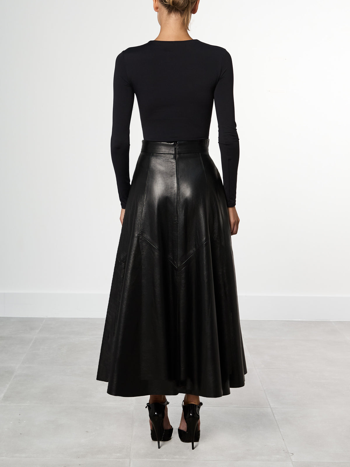 Black Leather Circle Skirt