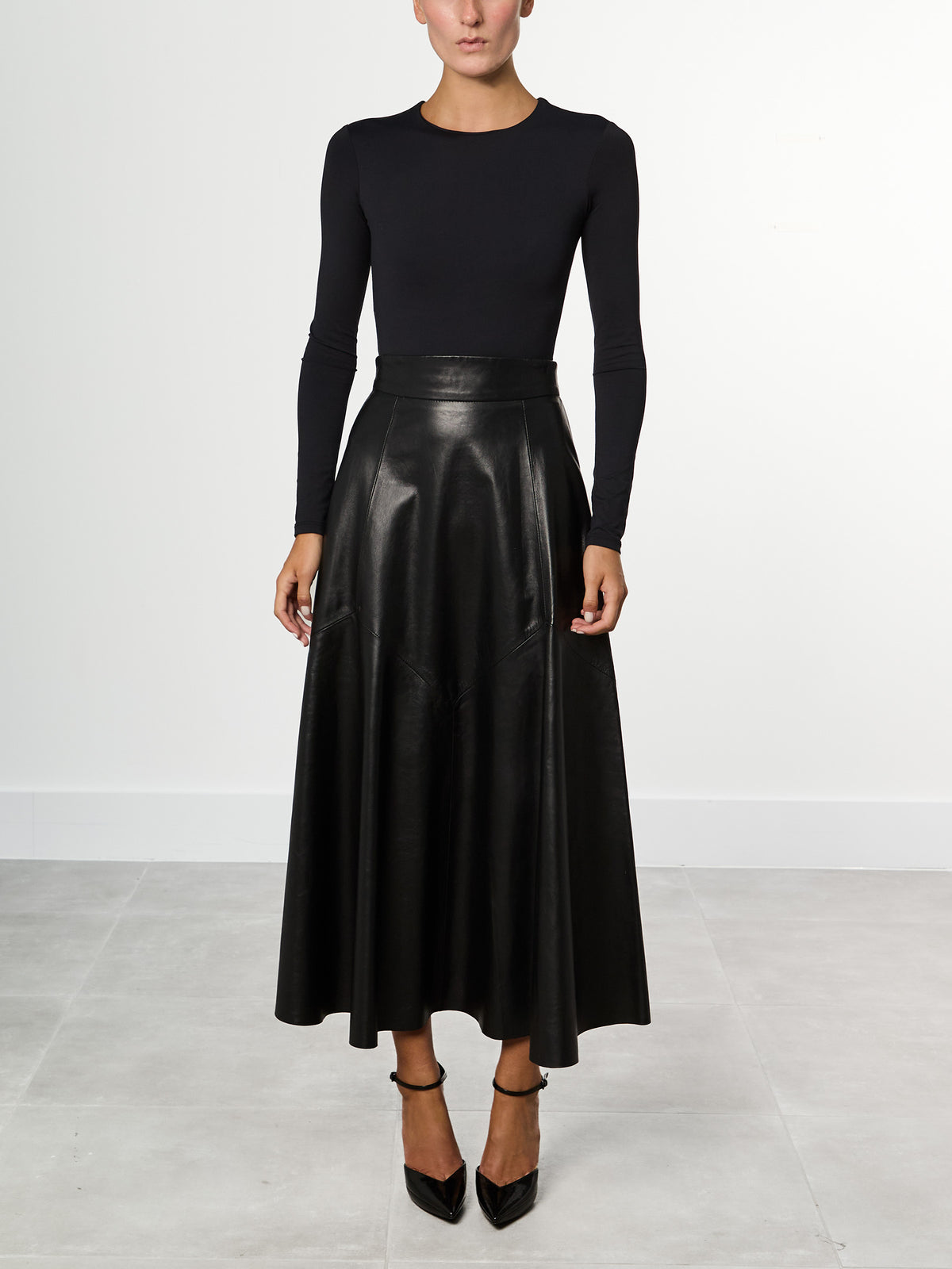 Black Leather Circle Skirt