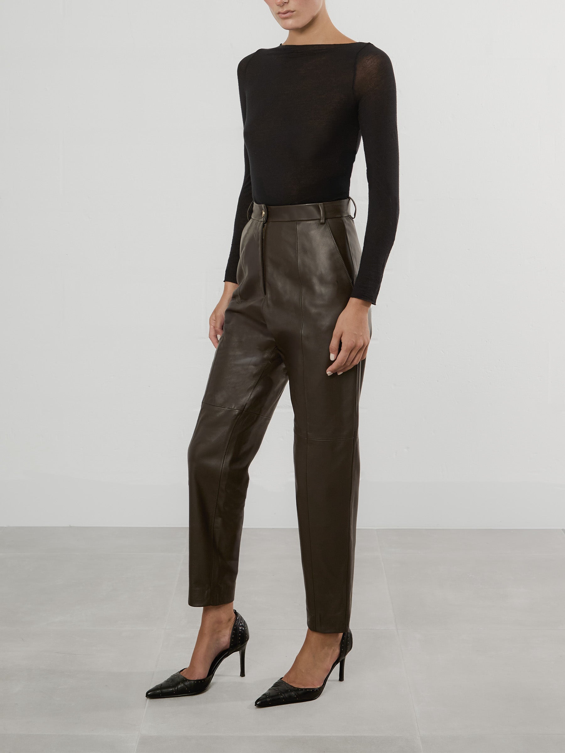 Brown Leather Pant