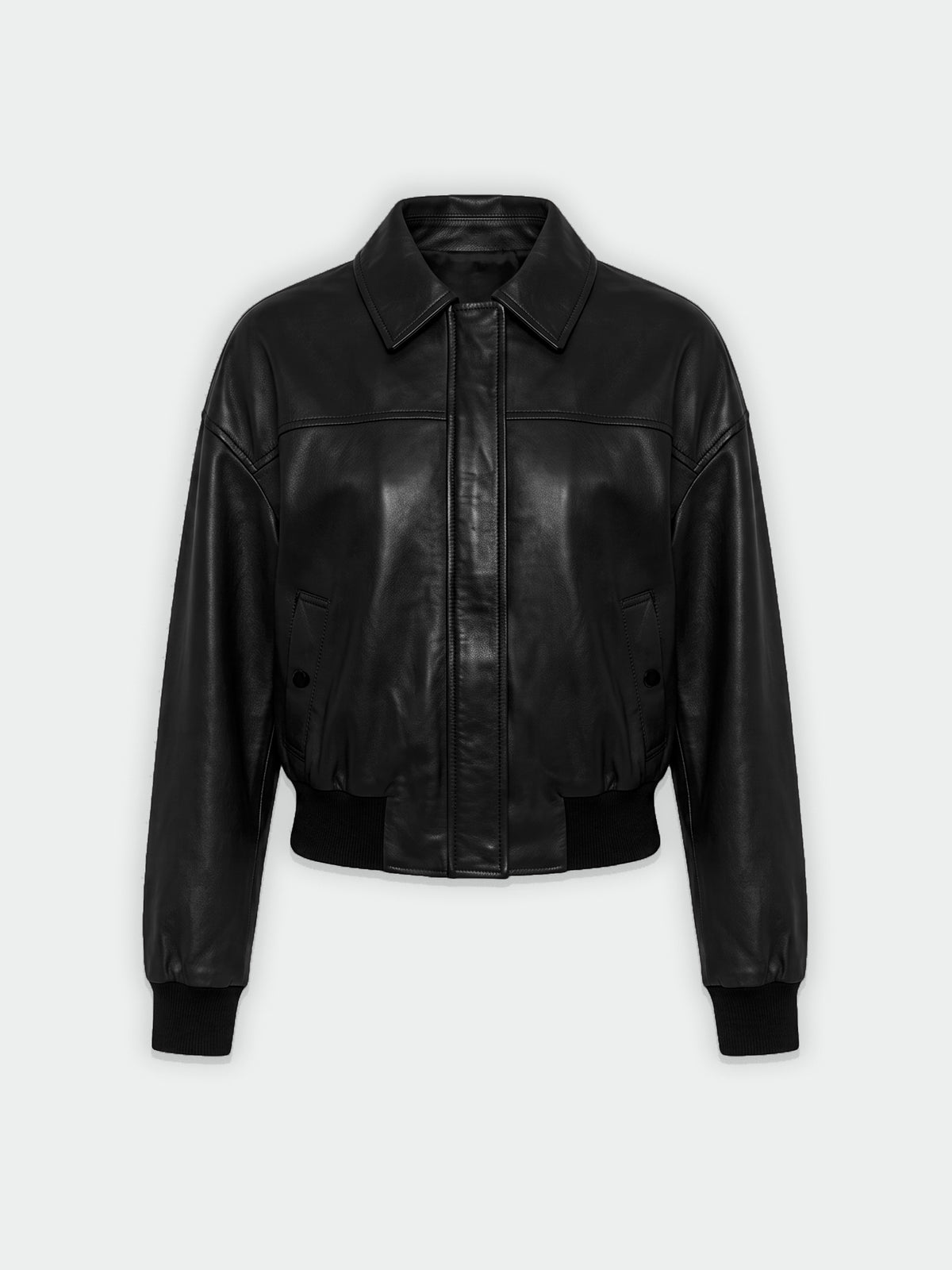 Sarah Leather Bomber Jacket