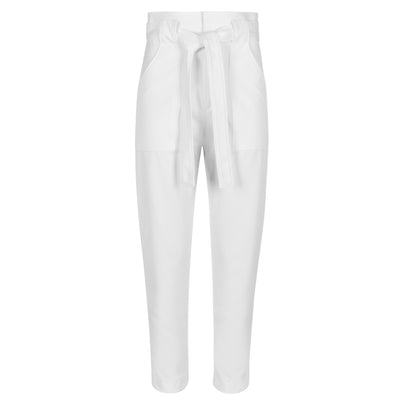 Val UTILITY BELTED PEG TROUSERS - OFF WHITE