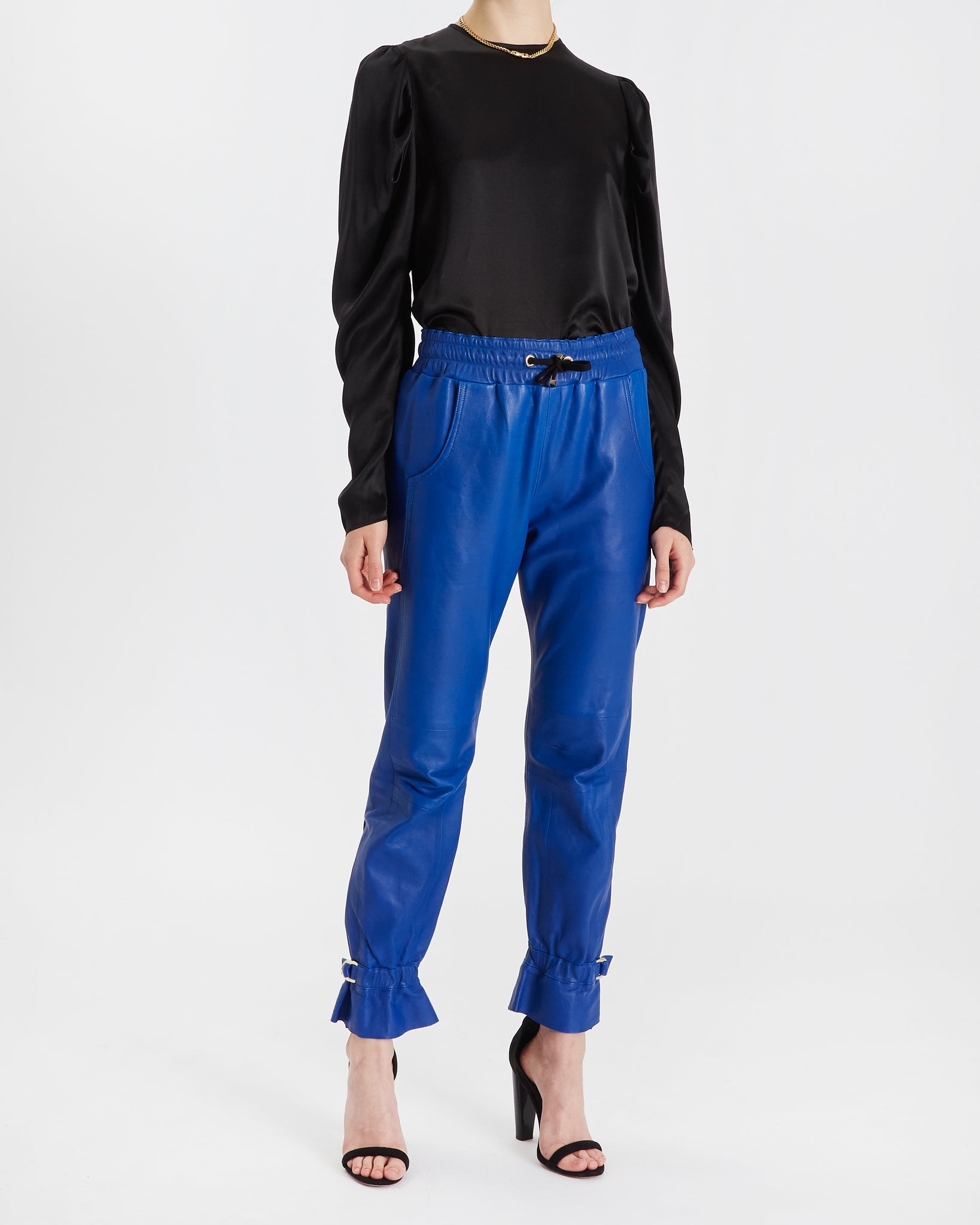 Gaby LEATHER JOGGER - KLEIN BLUE