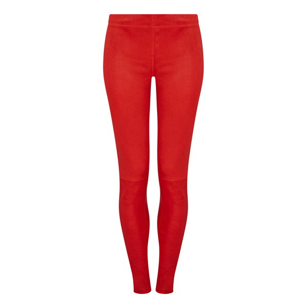 Red hot sale leather leggings