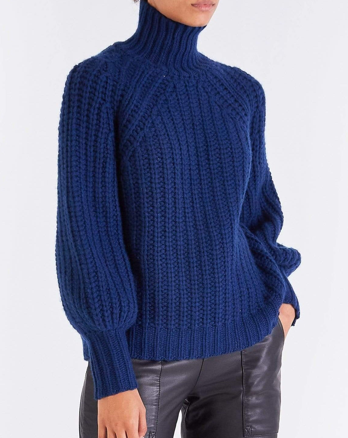 Arlette BALLOON SLEEVE CASHMERE - NAVY