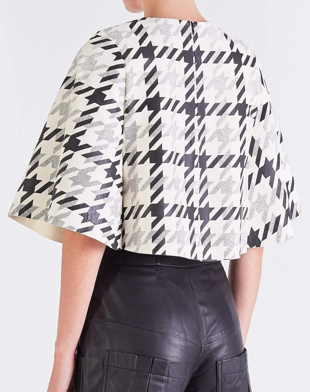 Cecile CROPPED CAPE - HOUNDSTOOTH ONE SIZE