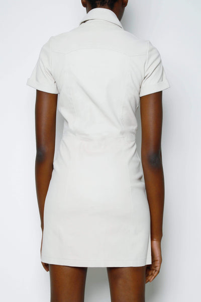 Celine LEATHER SHIRT DRESS - BEIGE