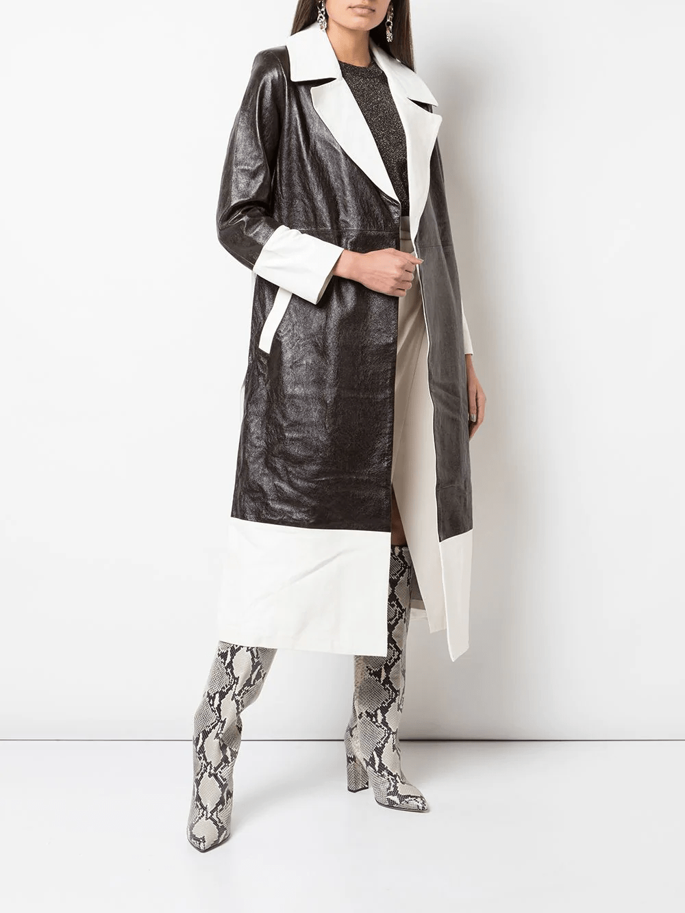 Charlotte LEATHER TRENCH - CHOC/MILK (RENTAL)