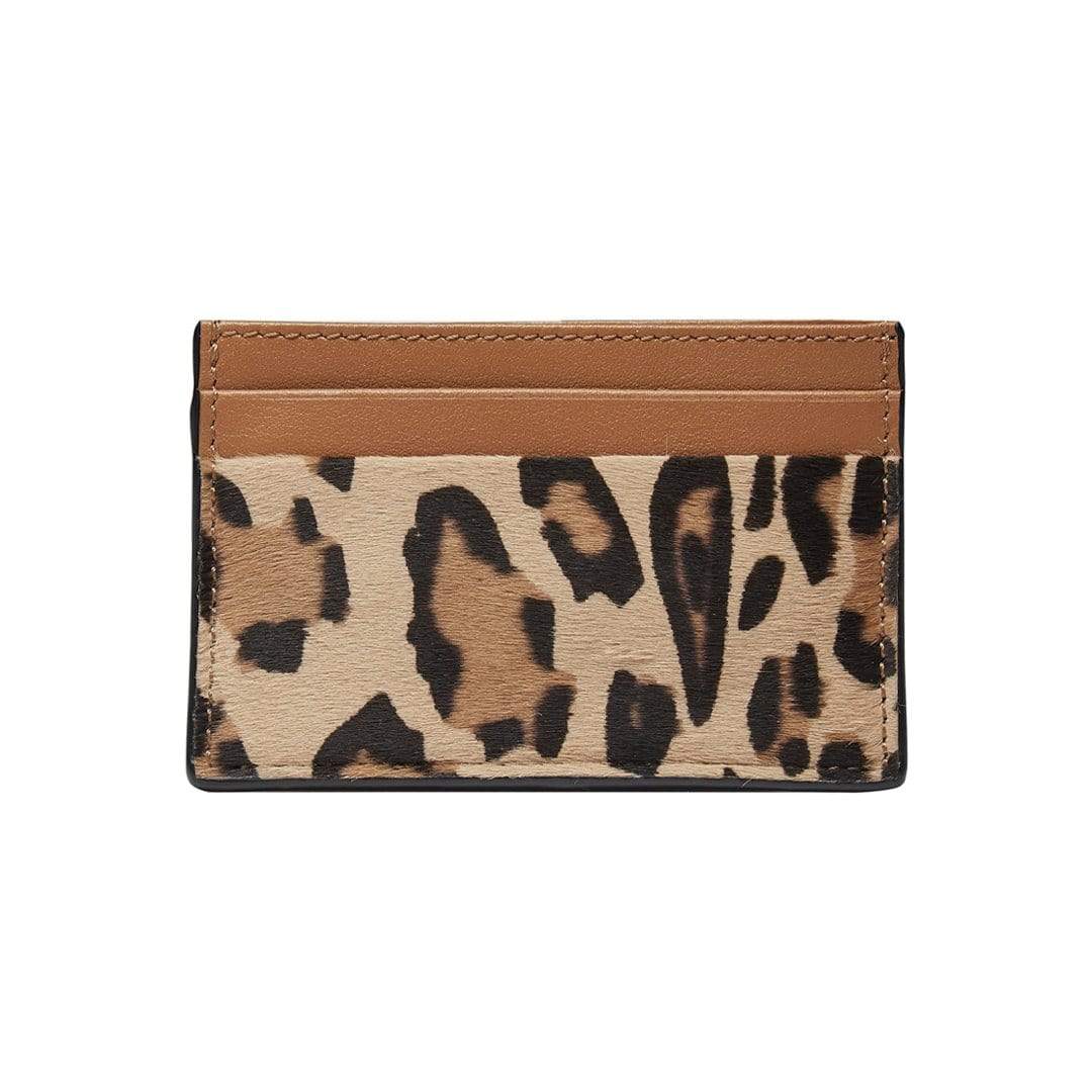 Dallas LEATHER CARD HOLDER - LEOPARD One Size