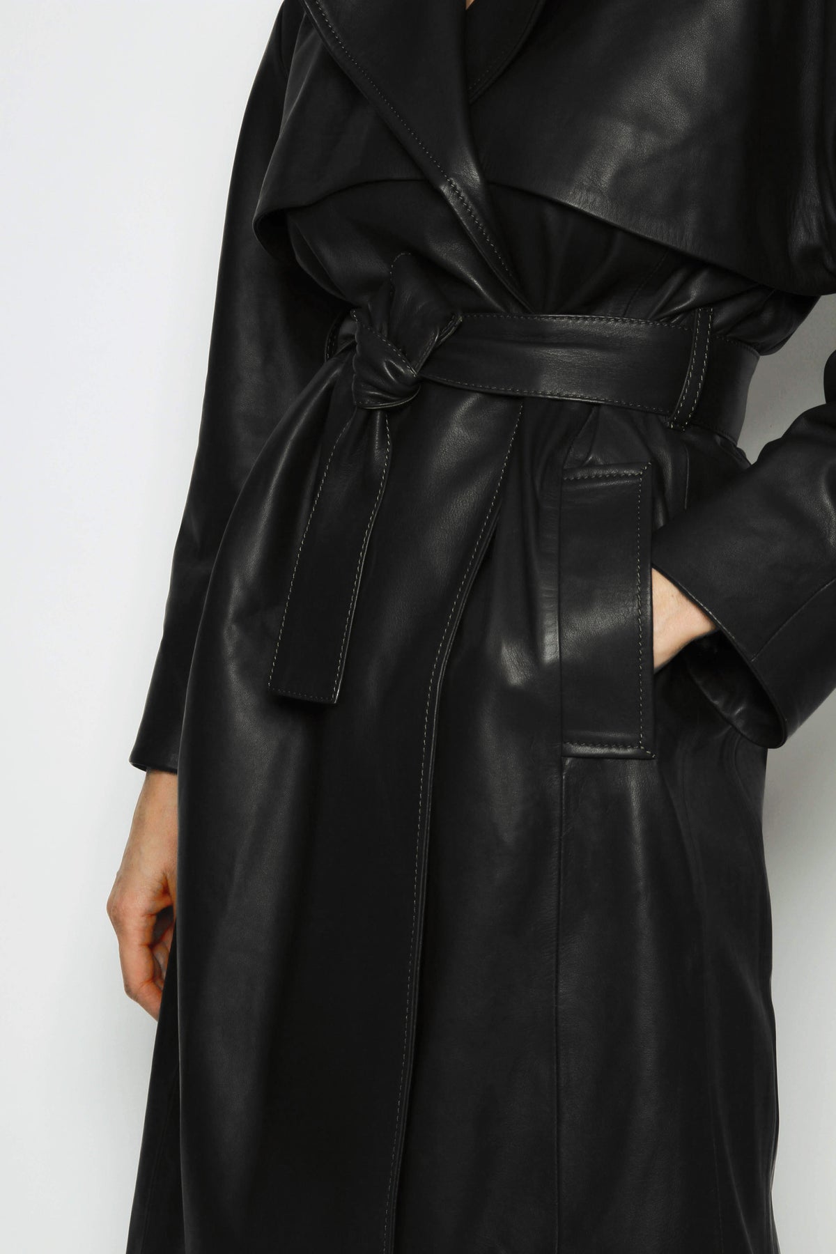 Domino Leather Trench Coat - SKIIM Paris