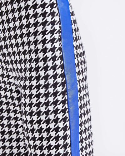 Edie WIDE LEG TROUSERS - BLUE/HOUNDSTOOTH