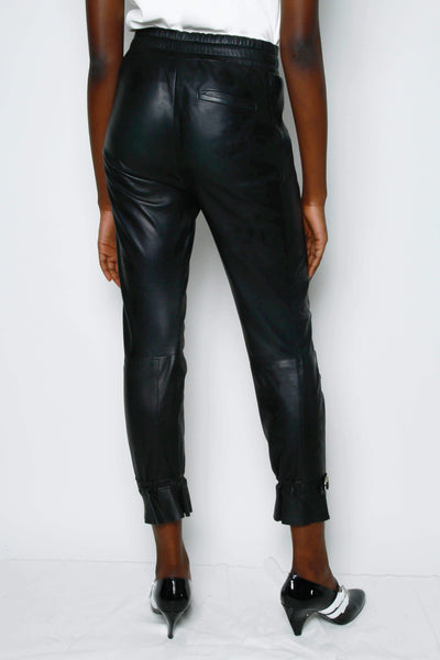 Gaby LEATHER JOGGER - BLACK