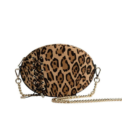 Gil SMALL LEATHER SHOULDER BAG - LEOPARD One Size