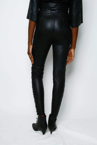 Trousers Shorts Buy patent leather high waist pant online
