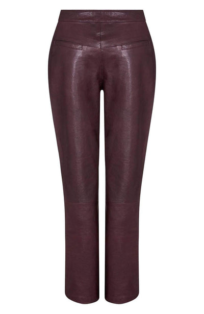 Jean CROPPED LEATHER TROUSER - CABERNET