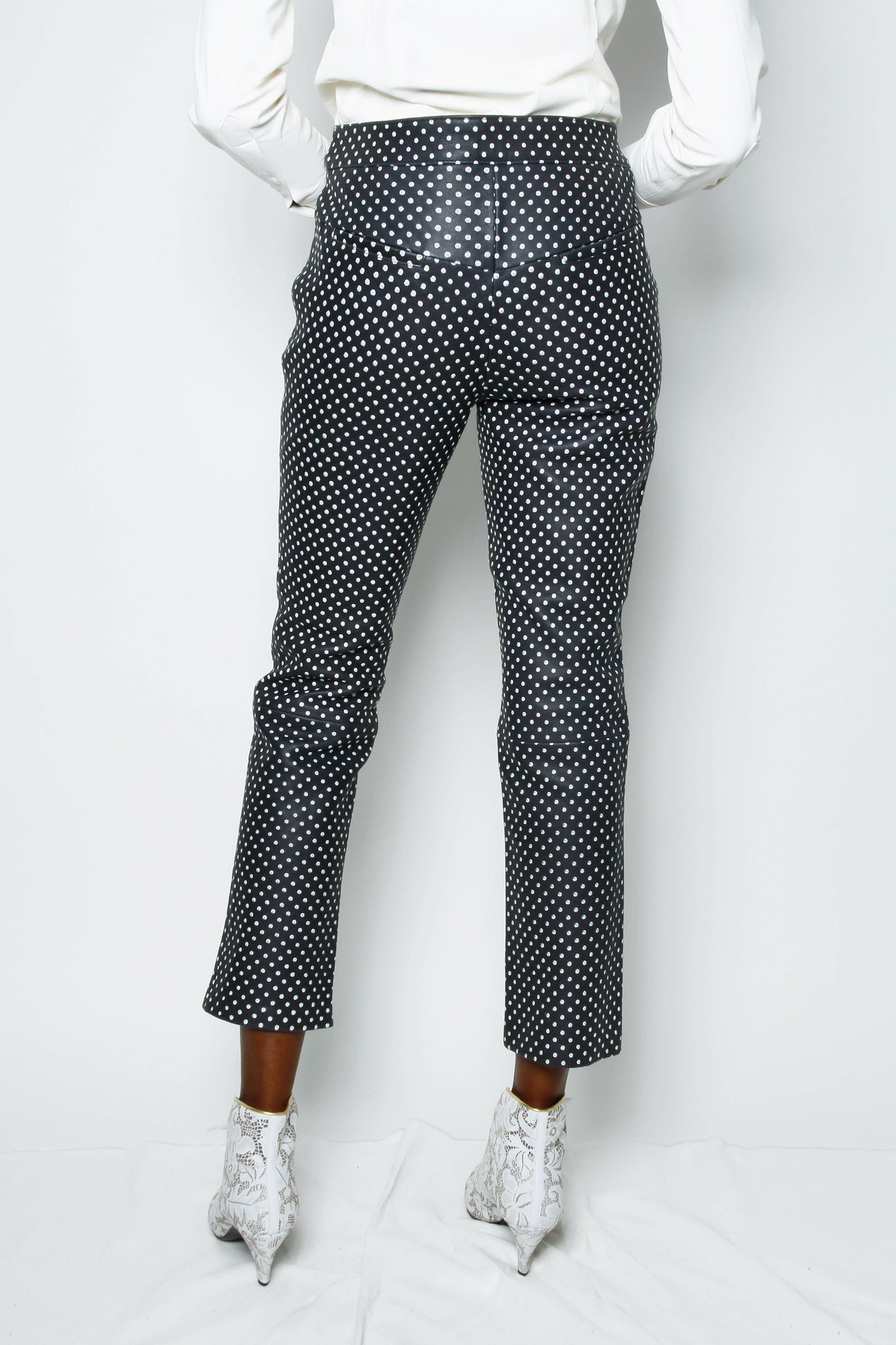 Jean CROPPED LEATHER TROUSER - POLKA