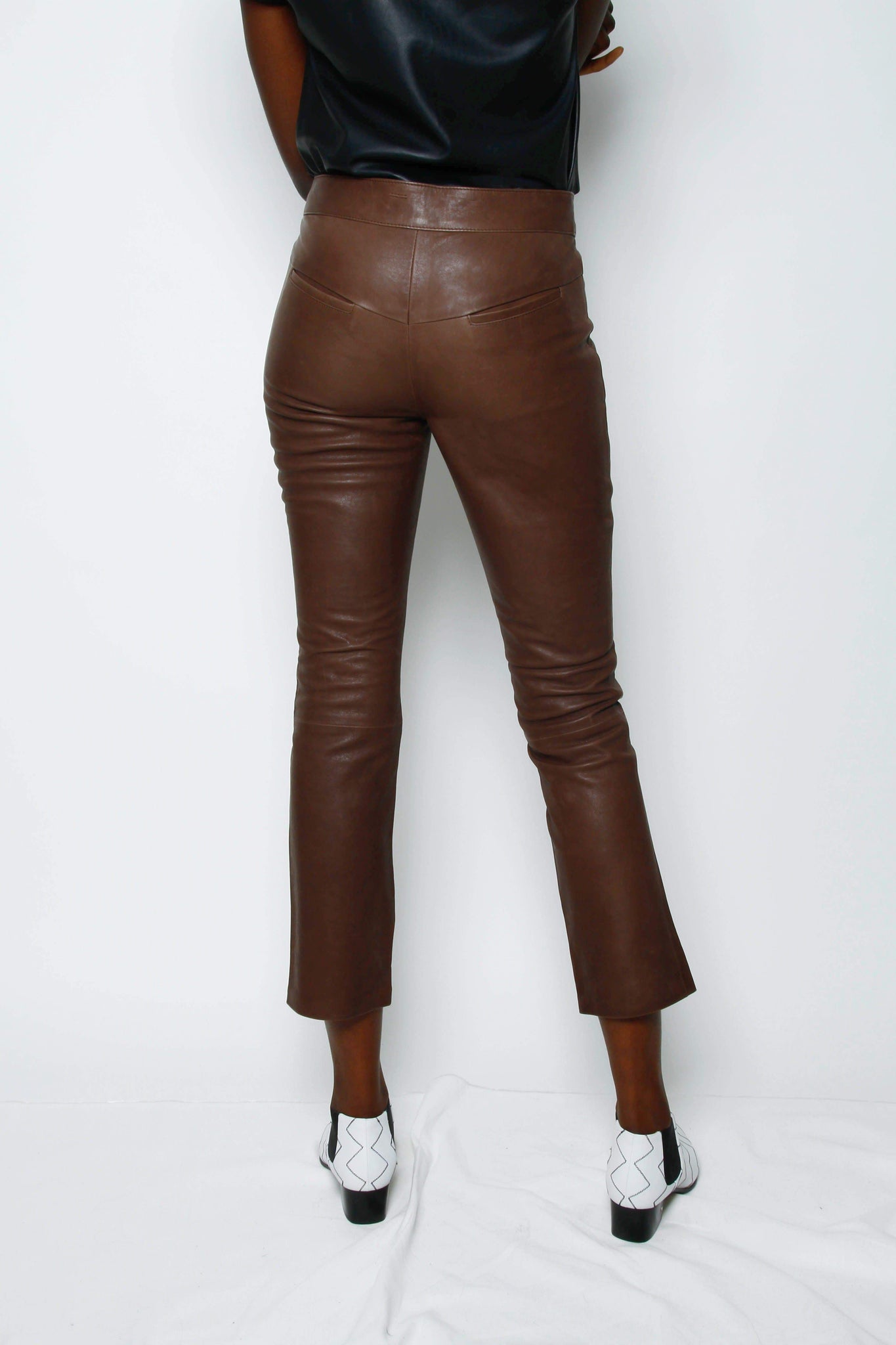 Cropped faux-leather trousers | Gaudì