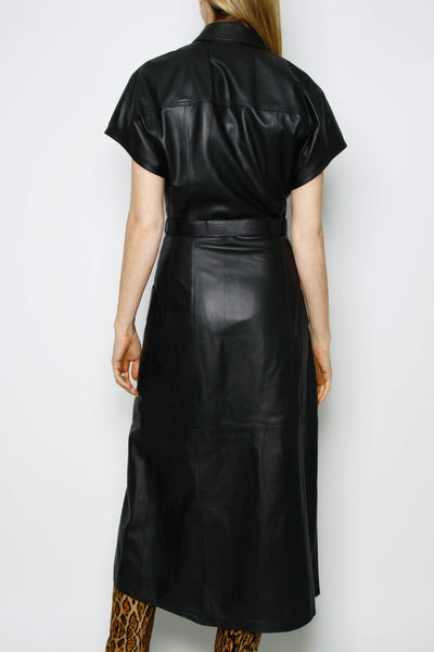 Liza MAXI SHIRT DRESS - BLACK