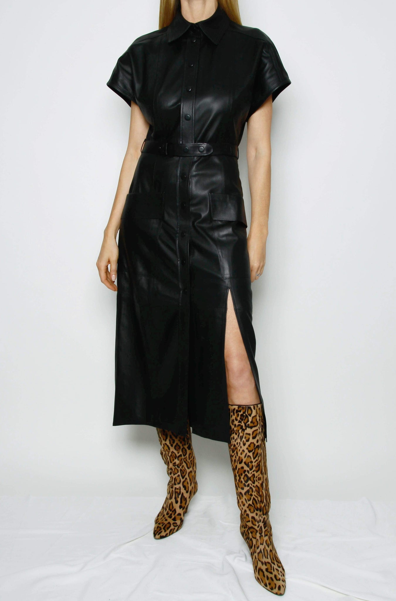 Liza MAXI SHIRT DRESS - BLACK
