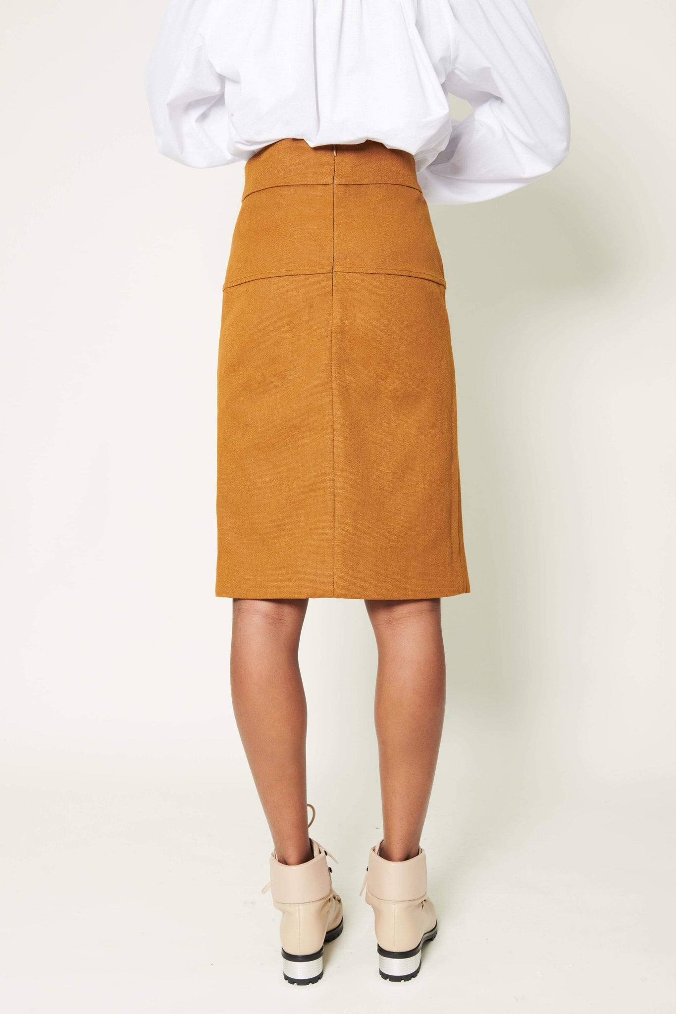 Lucy BUTTON FRONT SKIRT - SAND