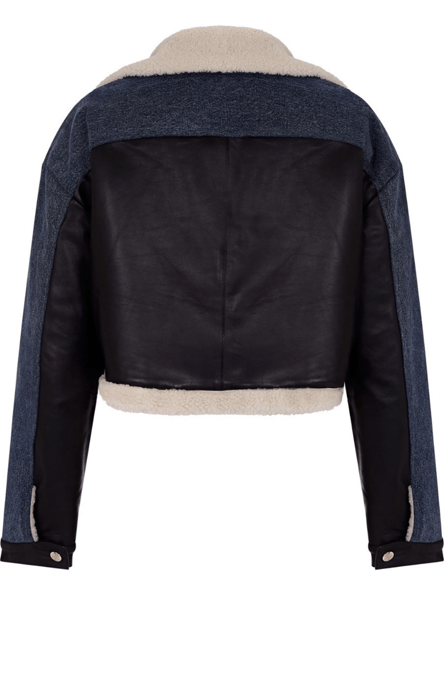 Coats Jackets Buy Hybrid Leather Denim Jacket Online Skiim
