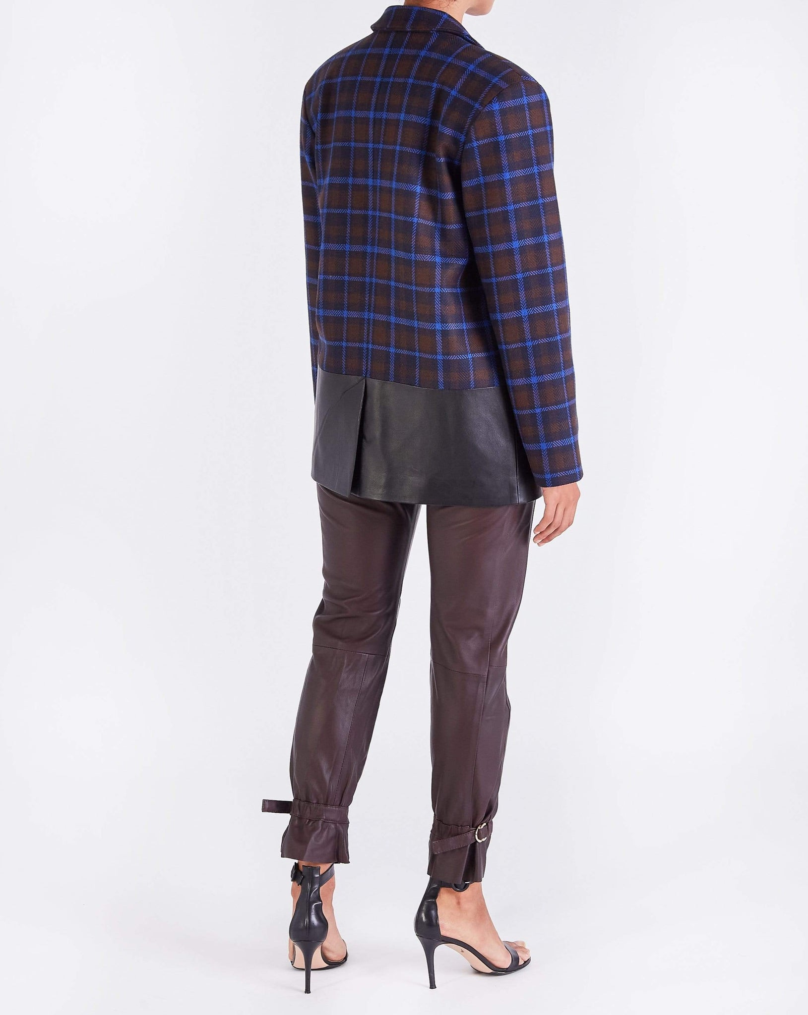 Magdalena PADDED SHOULDER BLAZER - BLUE